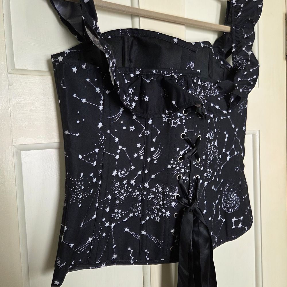 Corset Story Black Off Shoulder Constellation Print Corset Top (UK 20, US 14) - Picture 4 of 5